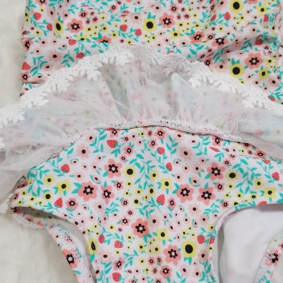 Cat & Jack one piece floral bathing suit. 18M - Picture 7 of 8